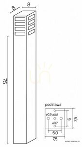 Venkovní sloupkové světlo SU-MA RADO III 1 BL černé 75 cm IP54 small 3