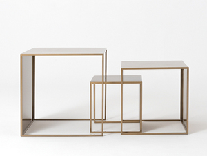 Sada 2 konferenčních stolků WALL TRIO METAL 35x45x55 - zlatý small 3