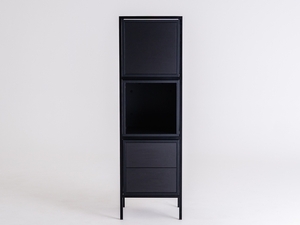 Regál SKAP BLACK 1R3 MIX černý s kovovým rámem, 145 cm small 3