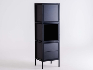 Regál SKAP BLACK 1R3 MIX černý s kovovým rámem, 145 cm small 0