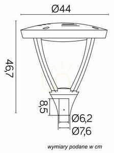 Venkovní parkové svítidlo SU-MA MARS 45W LED 4000K 44 cm LS-LB-22A 4000K small 1
