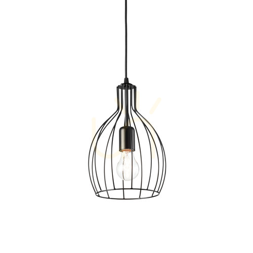 Kontrola Závěsná lampa Ideallux AMPOLLA-2 SP1 NERO černá E27 148151