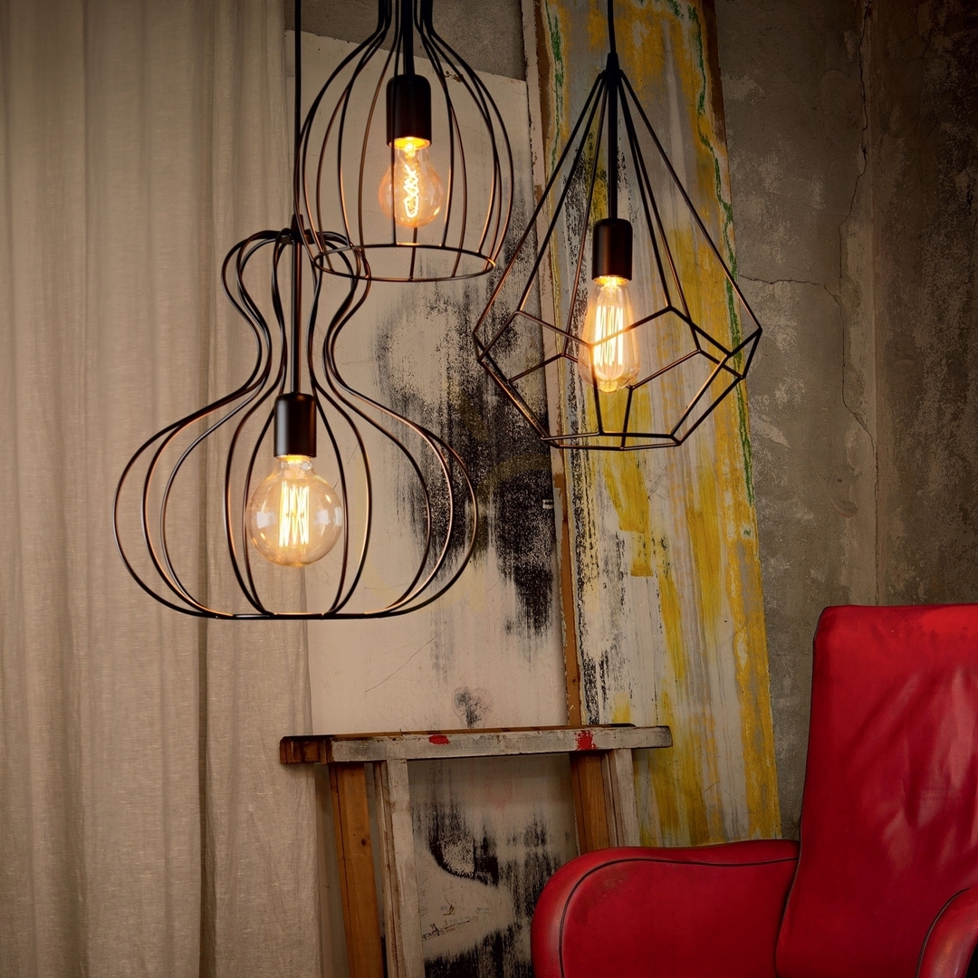 Náhled Závěsné svítidlo Ideal Lux Ampolla SP1 Nero černé 39,5 cm E27 167497 Závěsné svítidlo Ideal Lux Ampolla SP1 Nero černé 39,5 cm E27 167497
