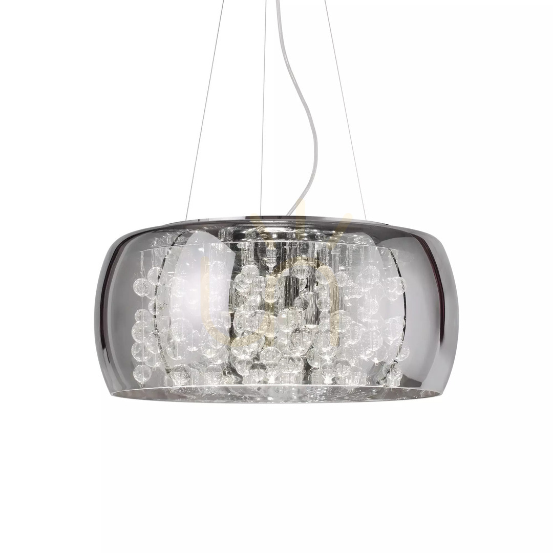 Pohled Závěsné svítidlo Ideallux AUDI-80 SP8 Fumé 197654 chrom 50 cm Závěsné svítidlo Ideallux AUDI-80 SP8 Fumé 197654 chrom 50 cm