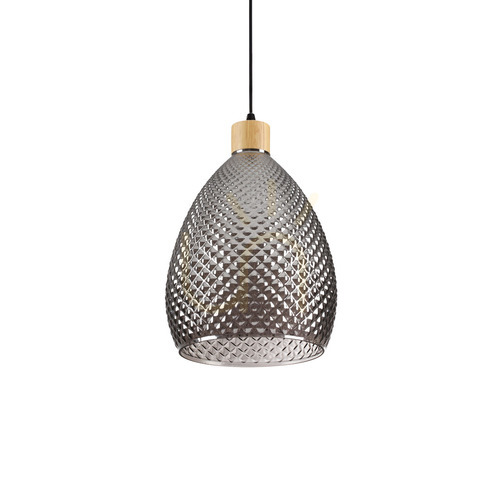 Kontrola Závěsné svítidlo Ideallux BERGEN-1 SP1 BERGEN černé sklo 24 cm 238746