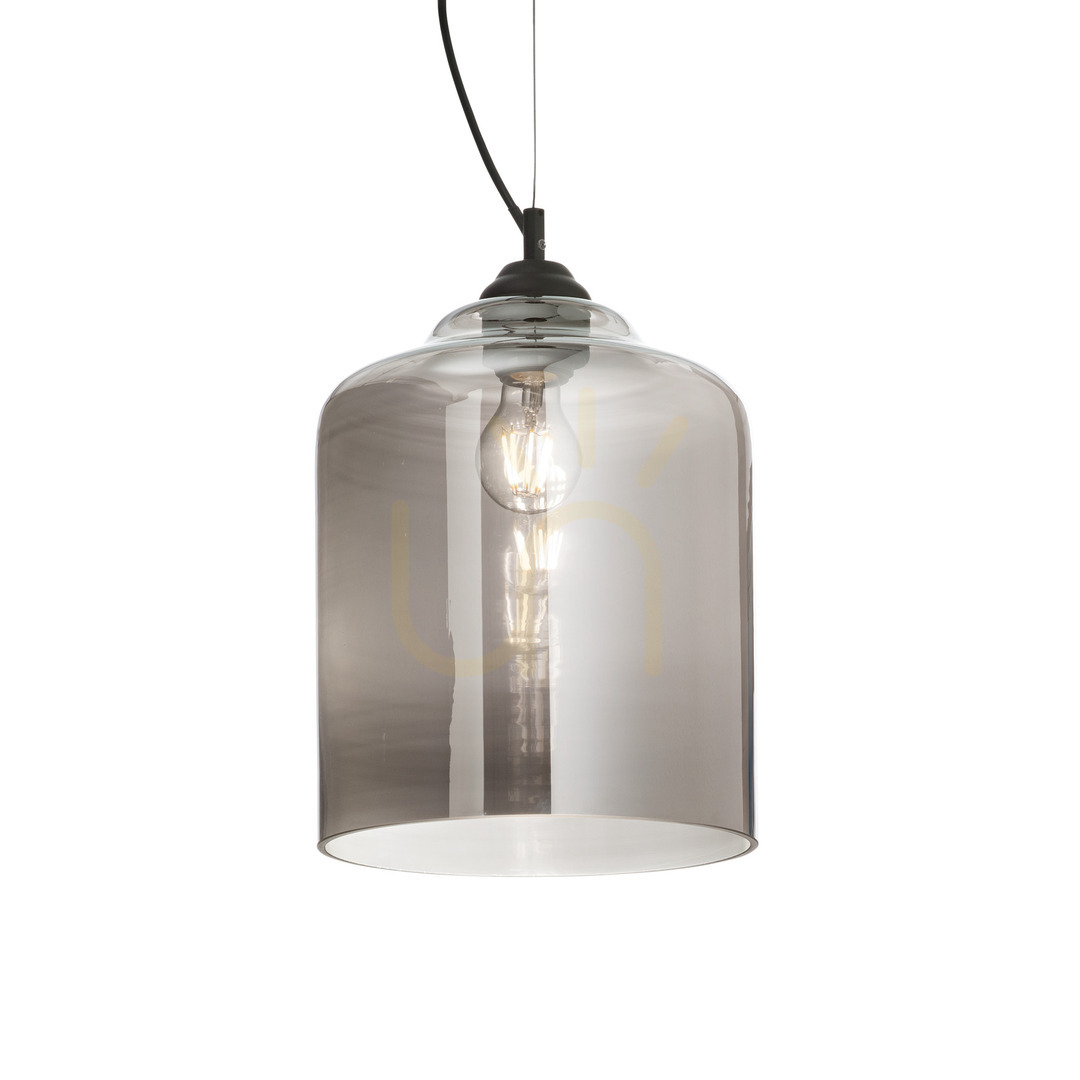 Kontrola Závěsné svítidlo Ideallux BISTRO SP1 SQUARE FUME černé sklo 24 cm 112312 Závěsné svítidlo Ideallux BISTRO SP1 SQUARE FUME černé sklo 24 cm 112312