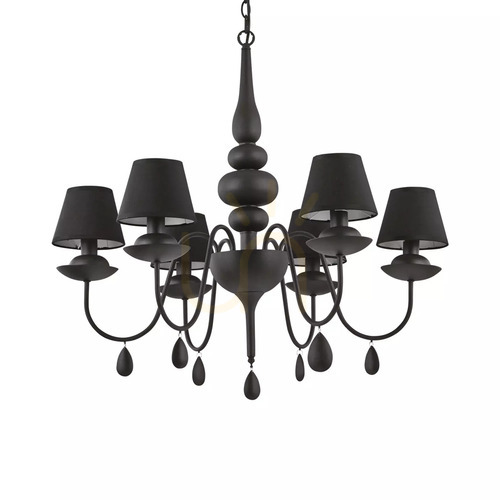 Kontrola Závěsné svítidlo Ideallux Blanche SP6 Nero černé 6xE14 111872