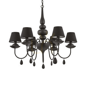 Závěsné svítidlo Ideallux Blanche SP6 Nero černé 6xE14 111872 0 Závěsné svítidlo Ideallux Blanche SP6 Nero černé 6xE14 111872 small 0