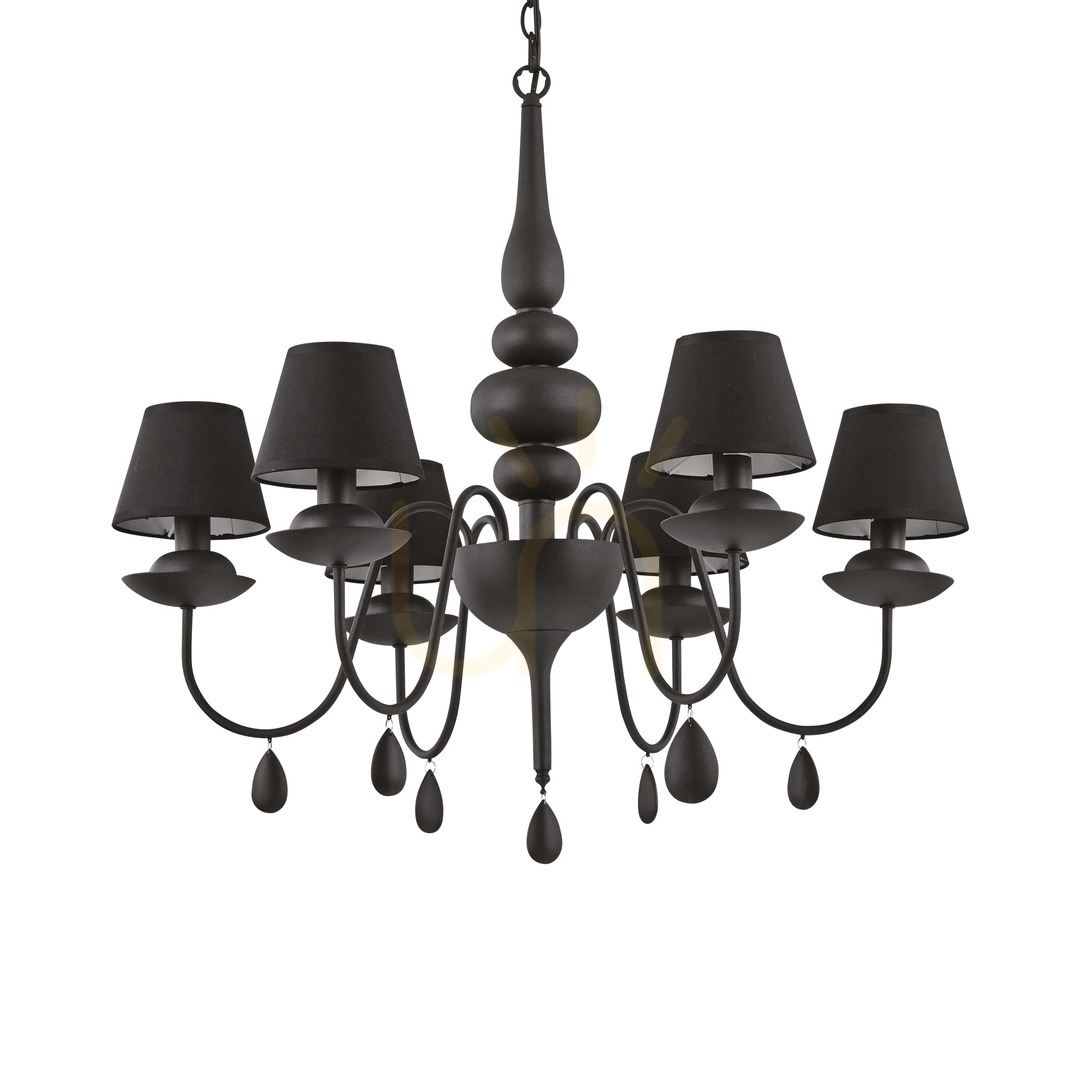 Kontrola Závěsné svítidlo Ideallux Blanche SP6 Nero černé 6xE14 111872 Závěsné svítidlo Ideallux Blanche SP6 Nero černé 6xE14 111872