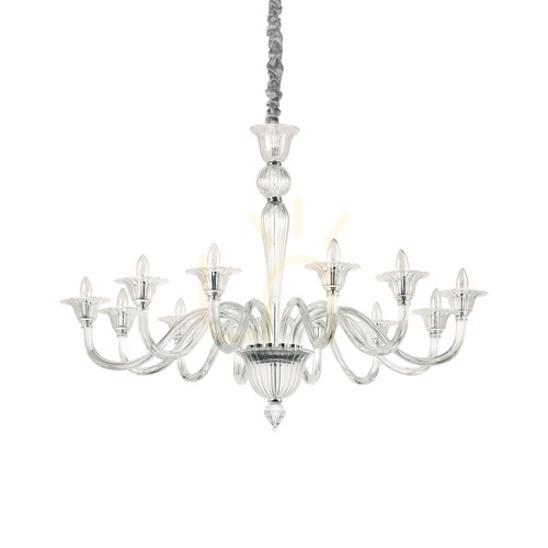 Kontrola Závěsné svítidlo Ideal Lux Brigitta SP12 transparentní chrom 12xE14 199375
