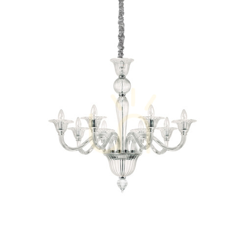 Kontrola Závěsné svítidlo Ideallux BRIGITTA SP8 Transparentní 8xE14 89 cm 199382