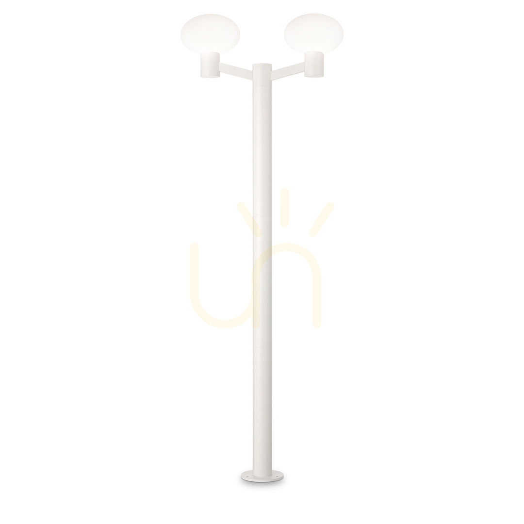 Lampă de exterior pe picior Ideallux CLIO MPT2 alb E27 2x42W 197 cm 249506