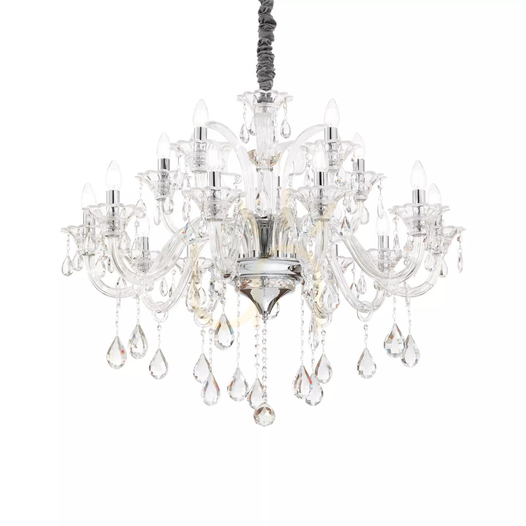 Pohled Závěsný lustr Ideal Lux COLOSSAL 114170 15xE14 sklo křišťál chrom 95 cm Závěsný lustr Ideal Lux COLOSSAL 114170 15xE14 sklo křišťál chrom 95 cm