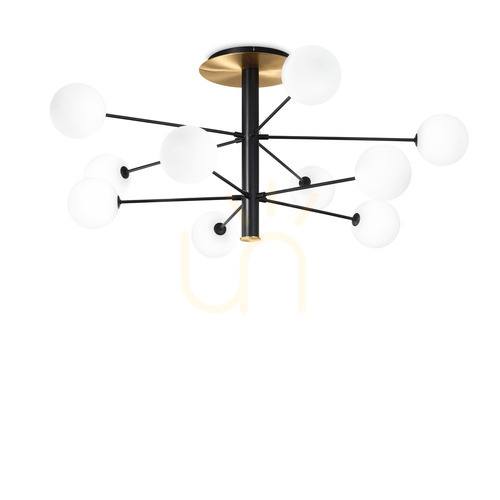 Kontrola Plafon Ideallux COSMOPOLITAN PL10 černý 10xG9 124 cm 273693