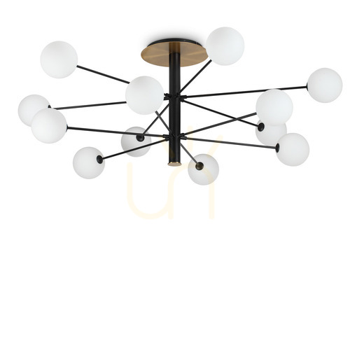 Kontrola Plafon Ideallux COSMOPOLITAN PL12 černý 12xG9 273709