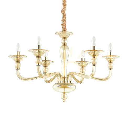 Kontrola Závěsné svítidlo Ideallux Danieli SP6 Ambra jantarové 6xE14 85 cm 159942