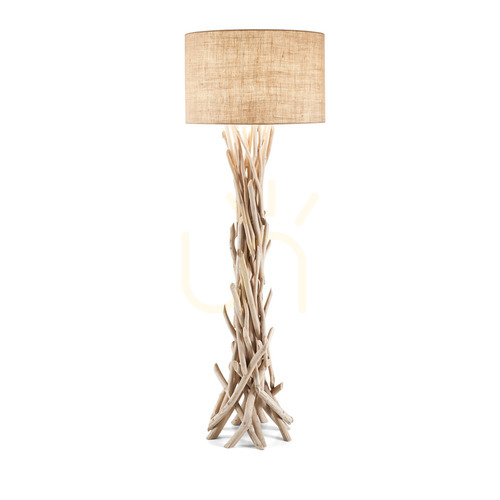 Kontrola Stojací lampa Ideallux Driftwood PT1 dřevo textil 55 cm 148939