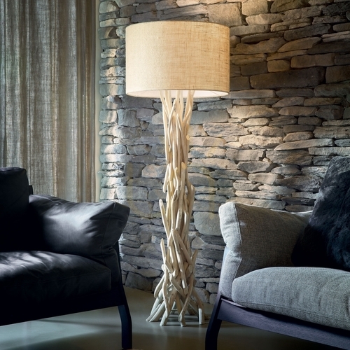 Kontrola Stojací lampa Ideallux Driftwood dřevěná 3x E27 180946