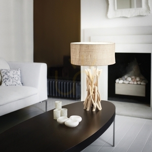 Stolní lampa Ideallux DRIFTWOOD TL1 dřevo a tkanina 40 cm 129570 small 2