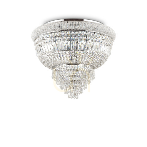 Kontrola Plafon Ideallux Dubai PL6 chrom křišťál 52 cm 207186