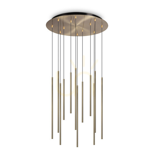 Kontrola Závěsné svítidlo Ideallux LOOK Filo SP12 Ottone mosaz 60 cm LED 19W 263663