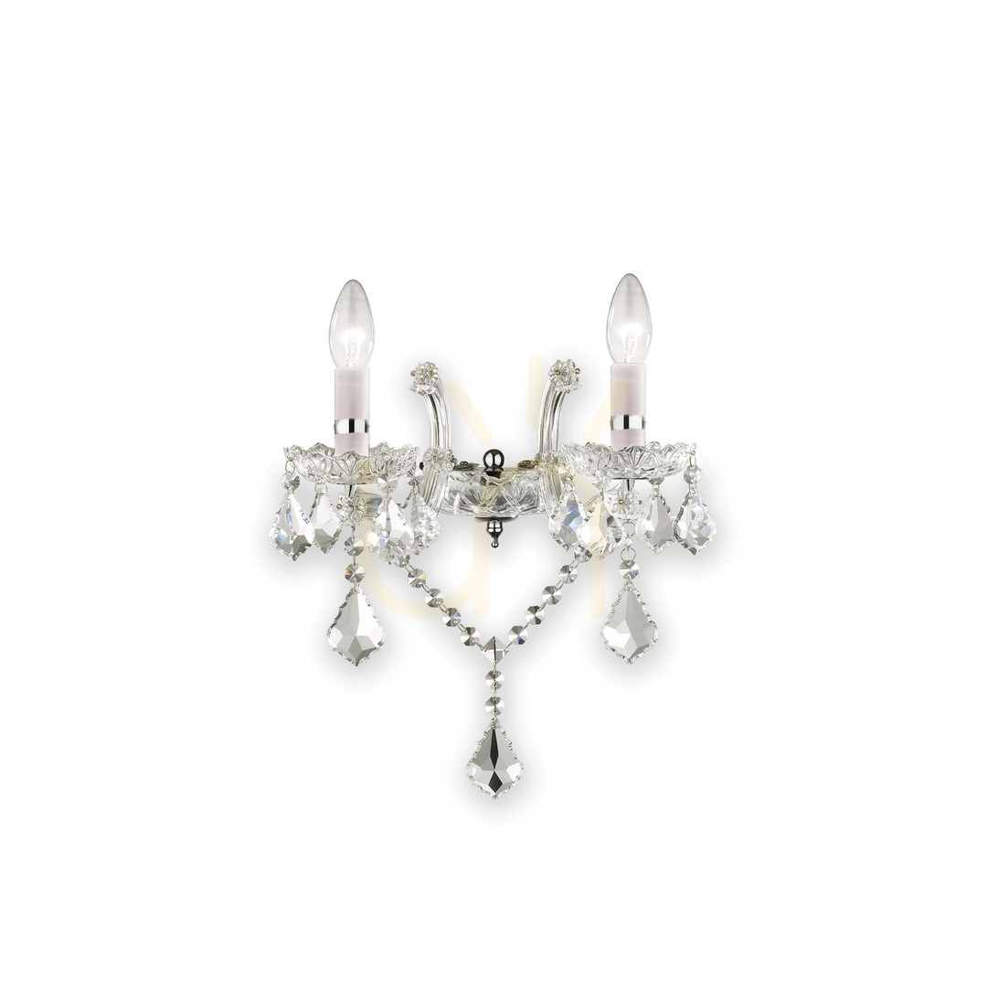 Kontrola Nástěnné svítidlo Ideal Lux Florian AP2 Cromo chrom křišťál 2xE14 035642 Nástěnné svítidlo Ideal Lux Florian AP2 Cromo chrom křišťál 2xE14 035642