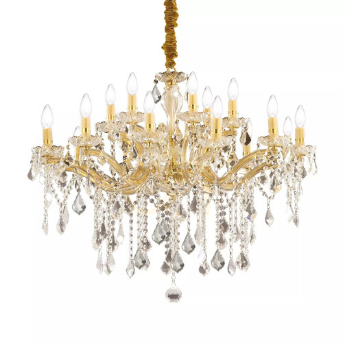 Kontrola Závěsné svítidlo Ideal Lux Florian SP18 mosaz/křišťál 86 cm 075181