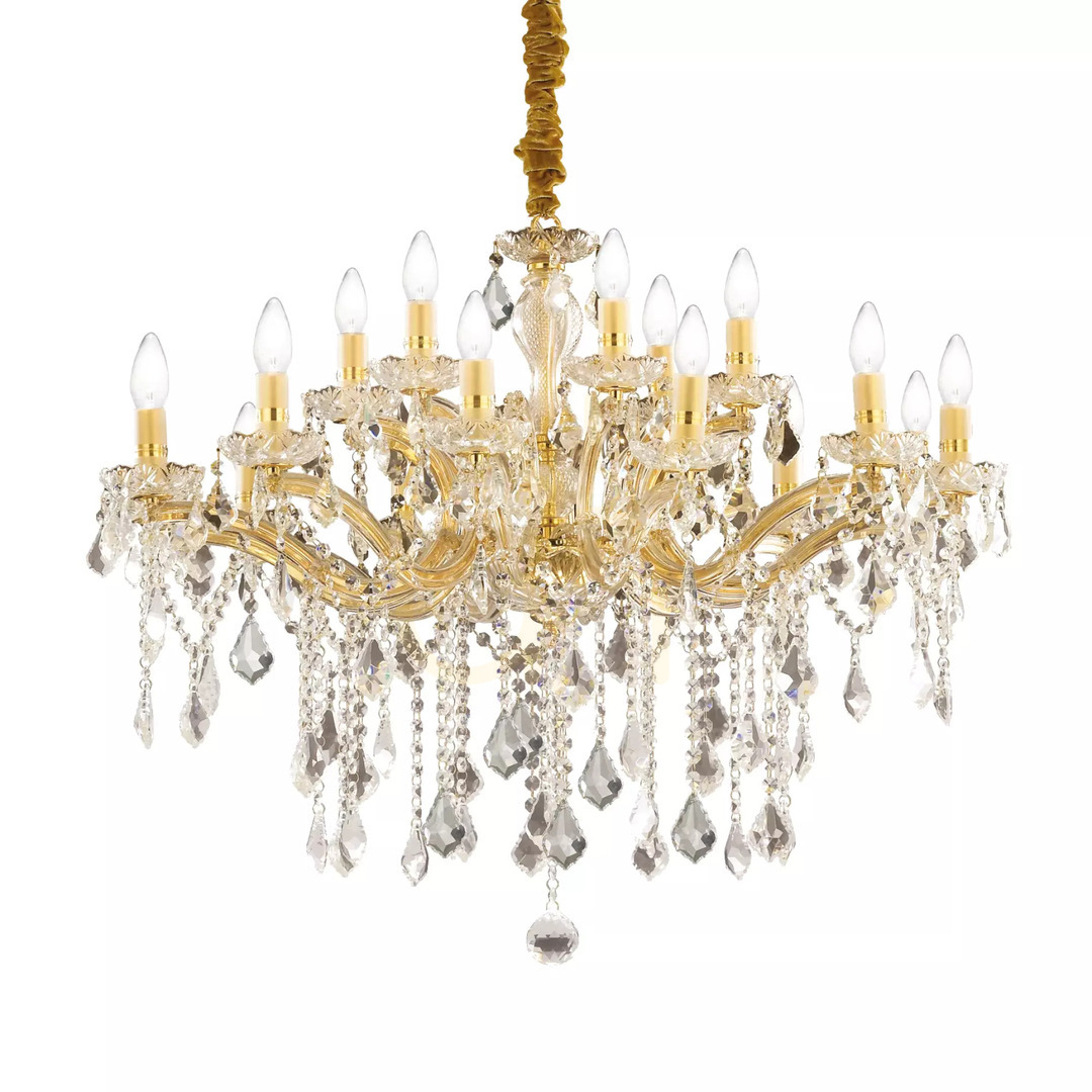 Pohled Závěsné svítidlo Ideal Lux Florian SP18 mosaz/křišťál 86 cm 075181 Závěsné svítidlo Ideal Lux Florian SP18 mosaz/křišťál 86 cm 075181