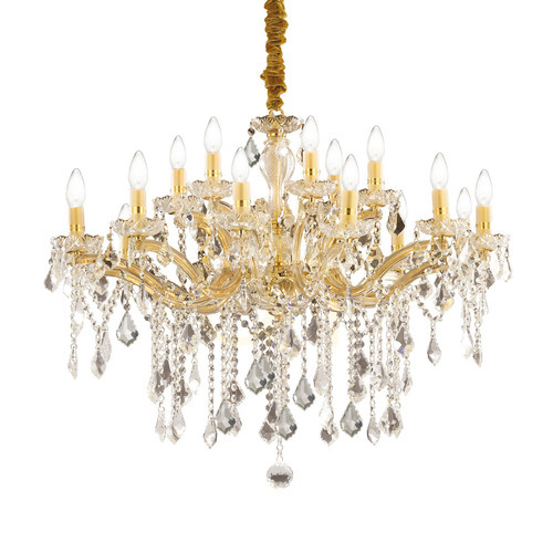 Kontrola Závěsné svítidlo Ideal Lux Florian SP18 mosaz/křišťál 86 cm 075181