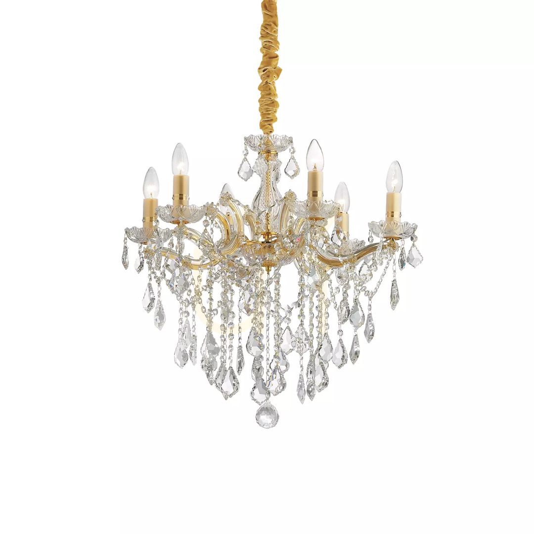 Pohled Závěsné svítidlo Ideallux Florian SP6 ORO zlaté 6xE14 60 cm 035635 Závěsné svítidlo Ideallux Florian SP6 ORO zlaté 6xE14 60 cm 035635
