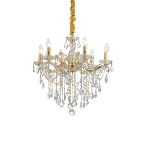 Kontrola Závěsné svítidlo Ideallux Florian SP6 ORO zlaté 6xE14 60 cm 035635