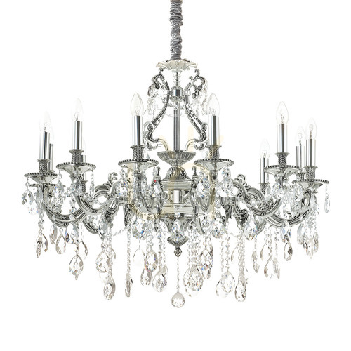 Kontrola Závěsná lampa Ideal Lux Gioconda SP12 Argento stříbrná 90 cm 164953