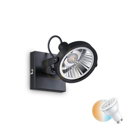 Kontrola Plafon Ideallux GLIM PL1 NERO černý kovový GU10 13 cm 200231