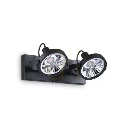 Kontrola Plafon Ideallux GLIM PL2 NERO černý 2x GU10 200248