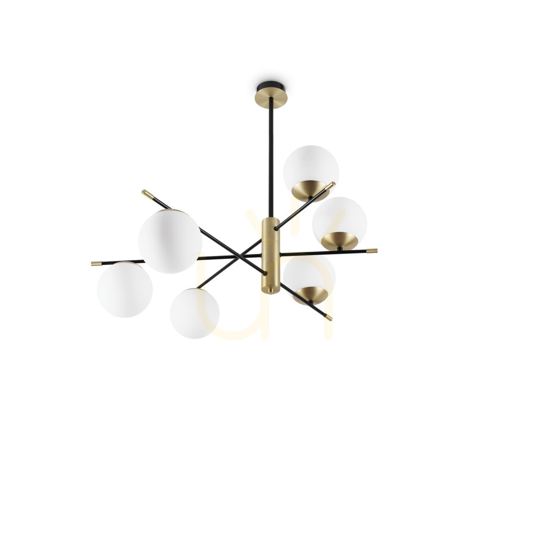 Kontrola Plafon Ideallux Gourmet PL6 černý mosaz 6xE14 100 cm 289496 Plafon Ideallux Gourmet PL6 černý mosaz 6xE14 100 cm 289496