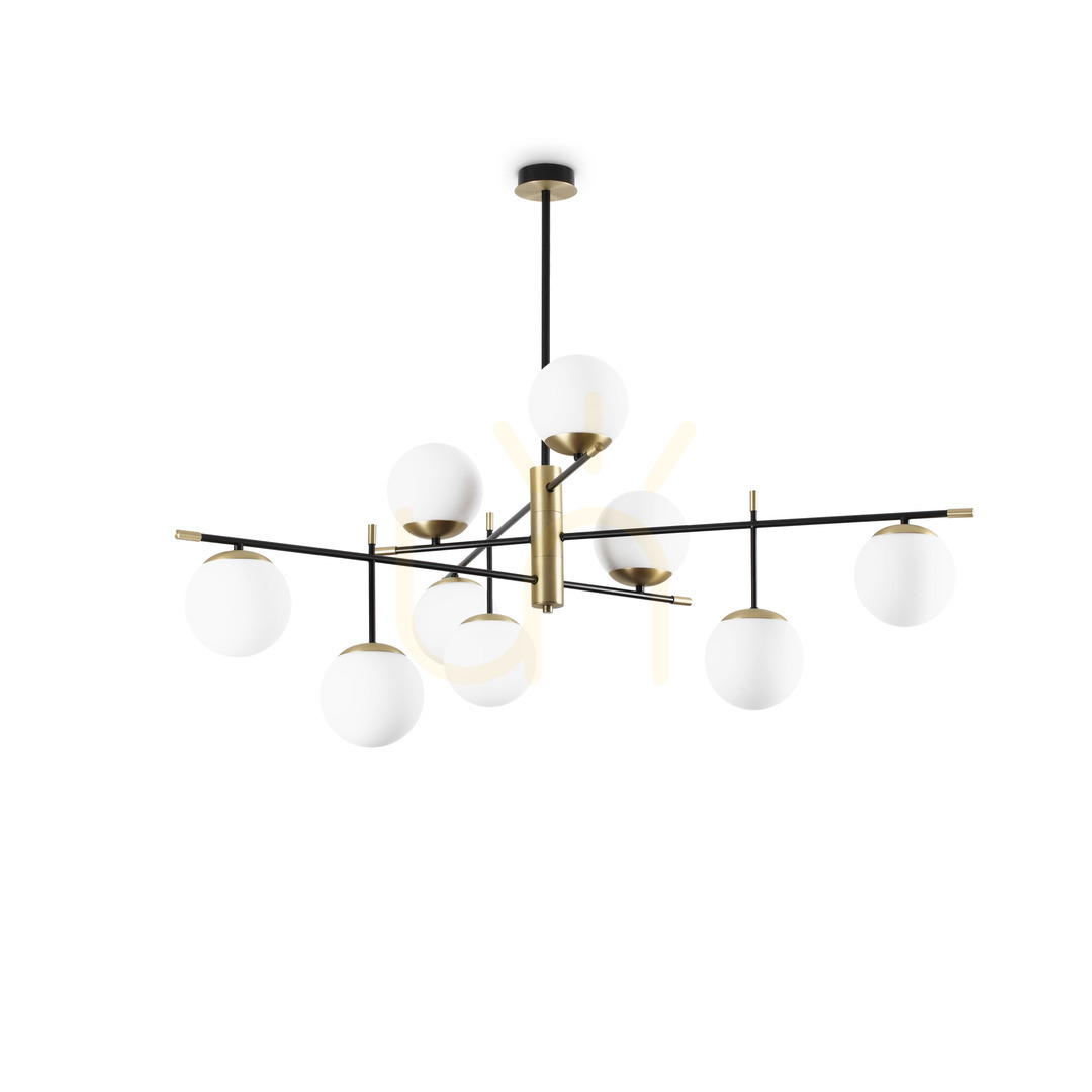 Kontrola Plafon Ideallux Gourmet PL9 černý mosaz 9xE14 289489 Plafon Ideallux Gourmet PL9 černý mosaz 9xE14 289489