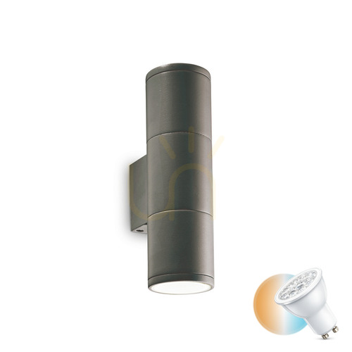 Kontrola Venkovní nástěnné svítidlo Ideal Lux GUN AP2 Small antracit 236841