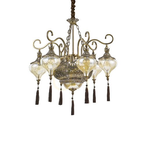 Kontrola Závěsné svítidlo Ideallux Harem SP9 116006 šampaňské mosazné 9xE27 průměr 75 cm
