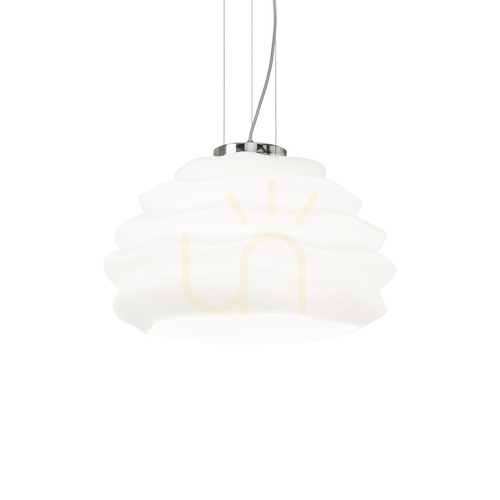Kontrola Závěsná lampa Ideallux KARMA SP1 SMALL bílá skleněná 39 cm 132389