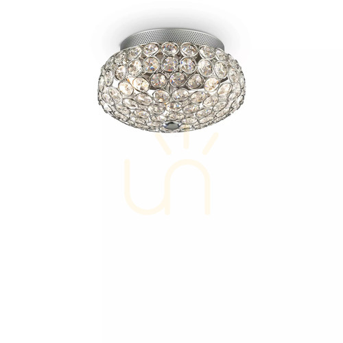 Kontrola Plafon Ideallux KING PL3 Cromo chrom křišťál 3xG9 075389