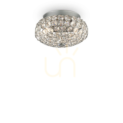 Kontrola Plafon Ideallux KING PL3 Cromo chrom křišťál 3xG9 075389