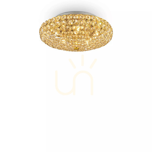 Kontrola Plafon Ideallux KING PL5 ORO zlatý 38 cm 073187