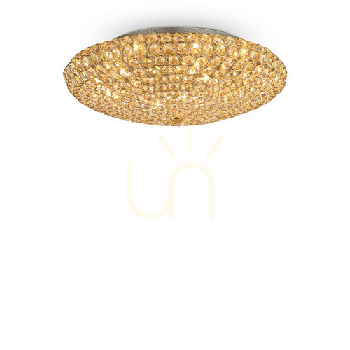 Kontrola Plafon Ideallux KING PL9 ORO zlatý 9xG9 53,5 cm 073262