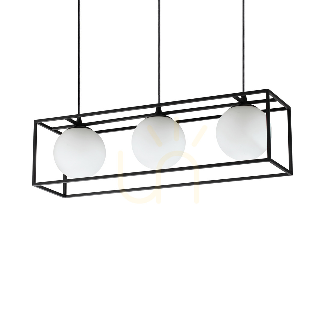 Kontrola Závěsné svítidlo Ideal Lux Lingotto SP3 Nero černé 3xE14 304144 Závěsné svítidlo Ideal Lux Lingotto SP3 Nero černé 3xE14 304144