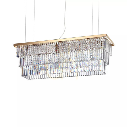 Kontrola Závěsná lampa Ideallux Martinez SP8 Oro zlatá 8xE14 103 cm 213583