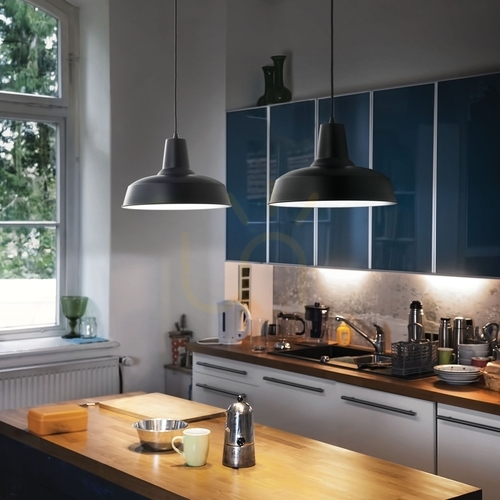 Kontrola Závěsné svítidlo Ideal Lux MOBY SP1 Nero černé 35 cm 093659