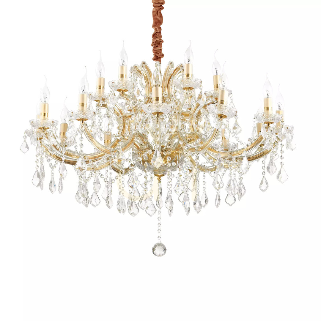 Pohled Závěsné svítidlo Ideal Lux Napoleon SP18 Oro zlaté 18xE14 96 cm 167411 Závěsné svítidlo Ideal Lux Napoleon SP18 Oro zlaté 18xE14 96 cm 167411