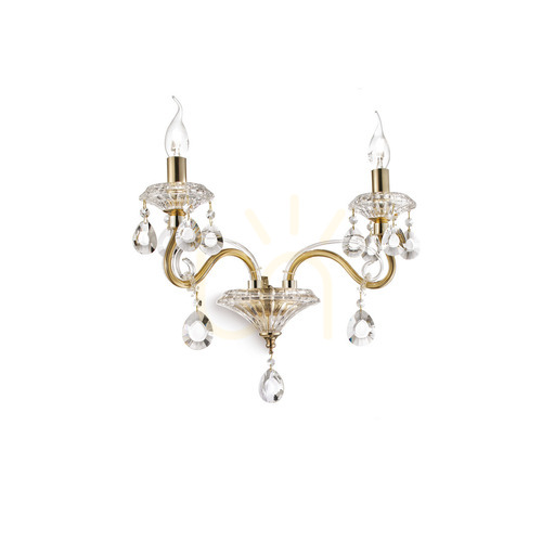 Kontrola Nástěnné svítidlo Ideal Lux Negresco AP2 Oro zlaté sklo křišťál 087757