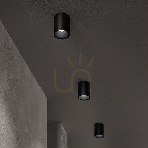 Kontrola Plafon LED Ideallux NITRO PL ROUND D08 černý 10W 3000K 206004