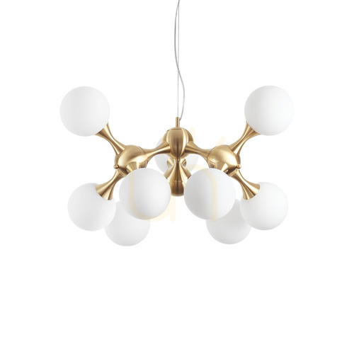 Kontrola Závěsné svítidlo Ideallux NODI SP9 mosaz 9xE14 průměr 80 cm 241036